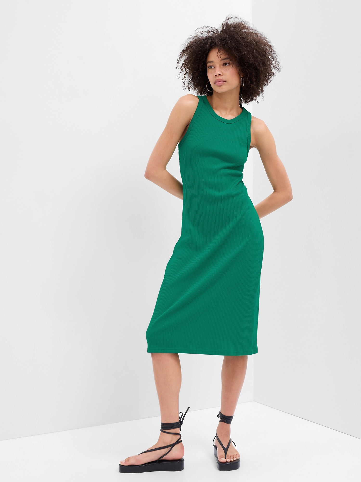 Ribbed Tank Midi Dress | Gap Factory