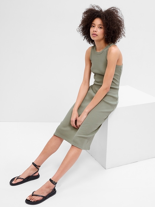 Image number 1 showing, Ribbed Tank Midi Dress