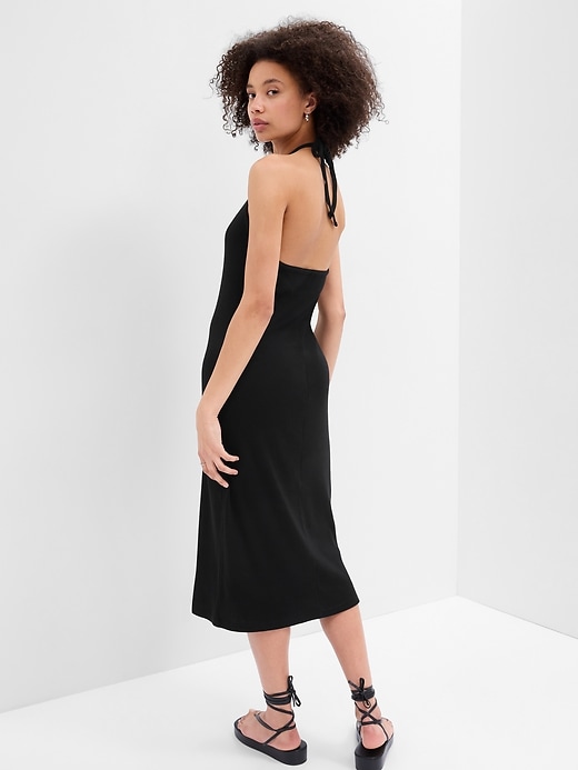 Image number 2 showing, Ribbed Halter Midi Dress
