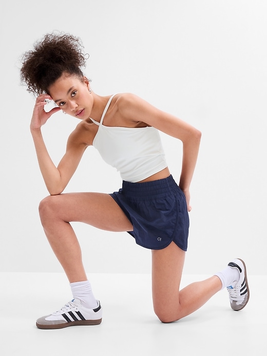 Image number 5 showing, GapFit Studio Ribbed Halter Sports Bra