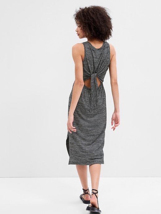Image number 3 showing, Softspun Fitted Tie-Back Midi Dress