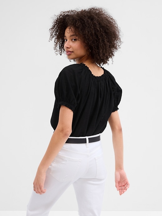 Image number 8 showing, Relaxed Boatneck Puff Sleeve Top