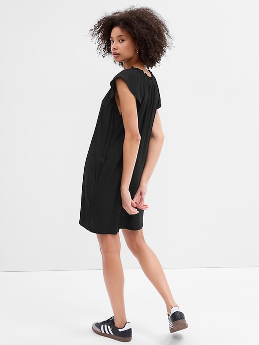 Image number 4 showing, Flutter Sleeve Splitneck Mini Dress