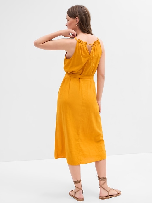 Image number 2 showing, Relaxed Linen Halter Midi Dress