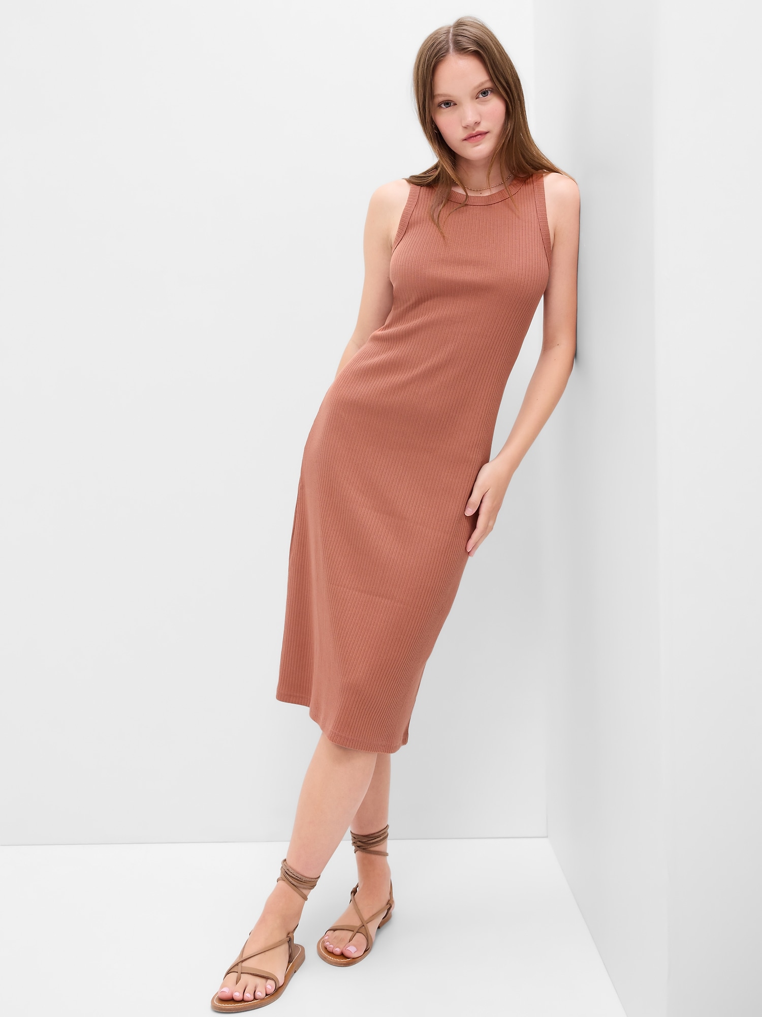 Signature Ribbed, MIDI tank dress