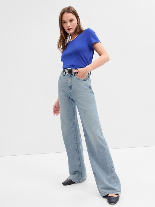 High Rise Wide-Leg Jeans with Washwell | Gap Factory