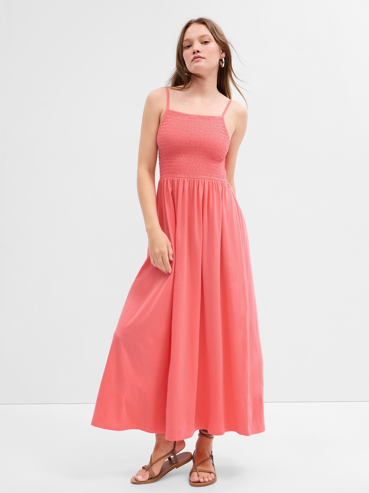 Smocked Squareneck Maxi Dress | Gap Factory