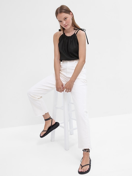 Image number 6 showing, Relaxed Linen Halter Top