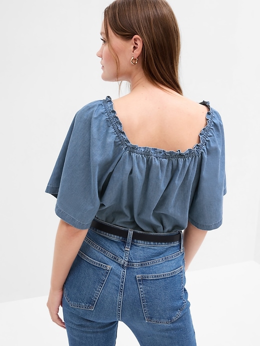 Image number 6 showing, Relaxed Denim Squareneck Top
