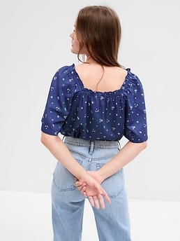 トップス ohga SQUARE PUFF トップス ohga SQUARE PUFF Shirred Square Neck Puff Sleeve