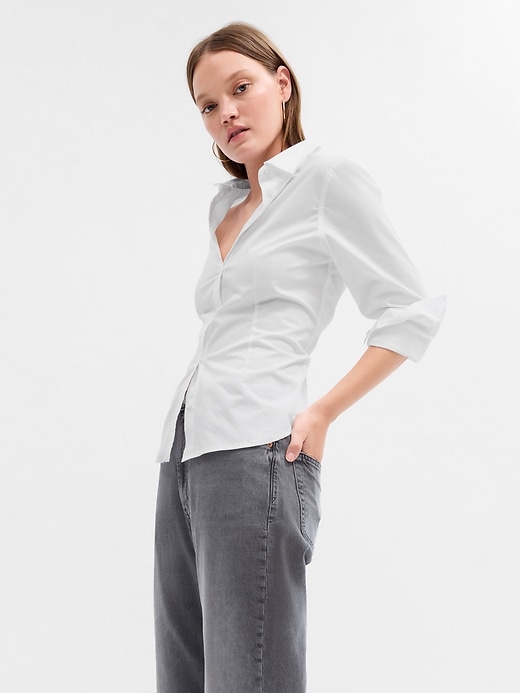 Image number 5 showing, Fitted Cotton Shirt