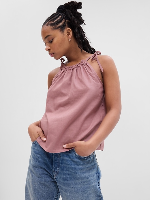 Image number 1 showing, Relaxed Linen Halter Top