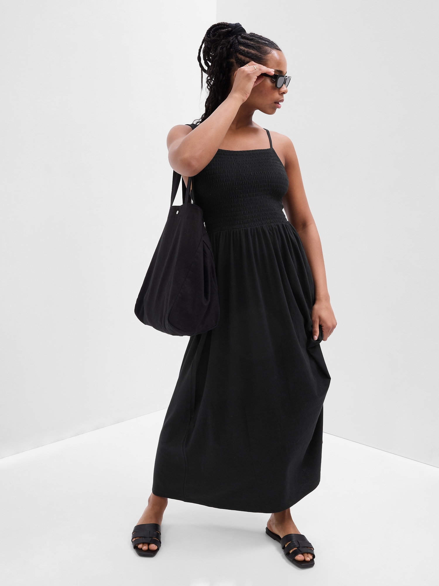 Smocked Squareneck Maxi Dress | Gap Factory