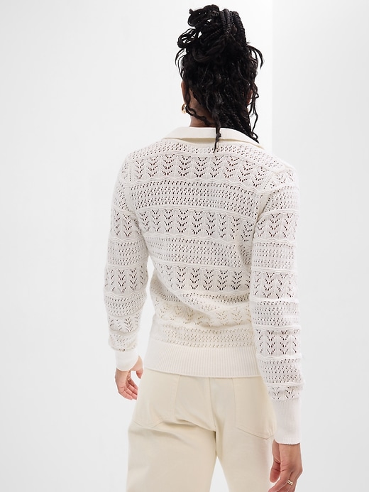 Image number 2 showing, Crochet Collared Sweater