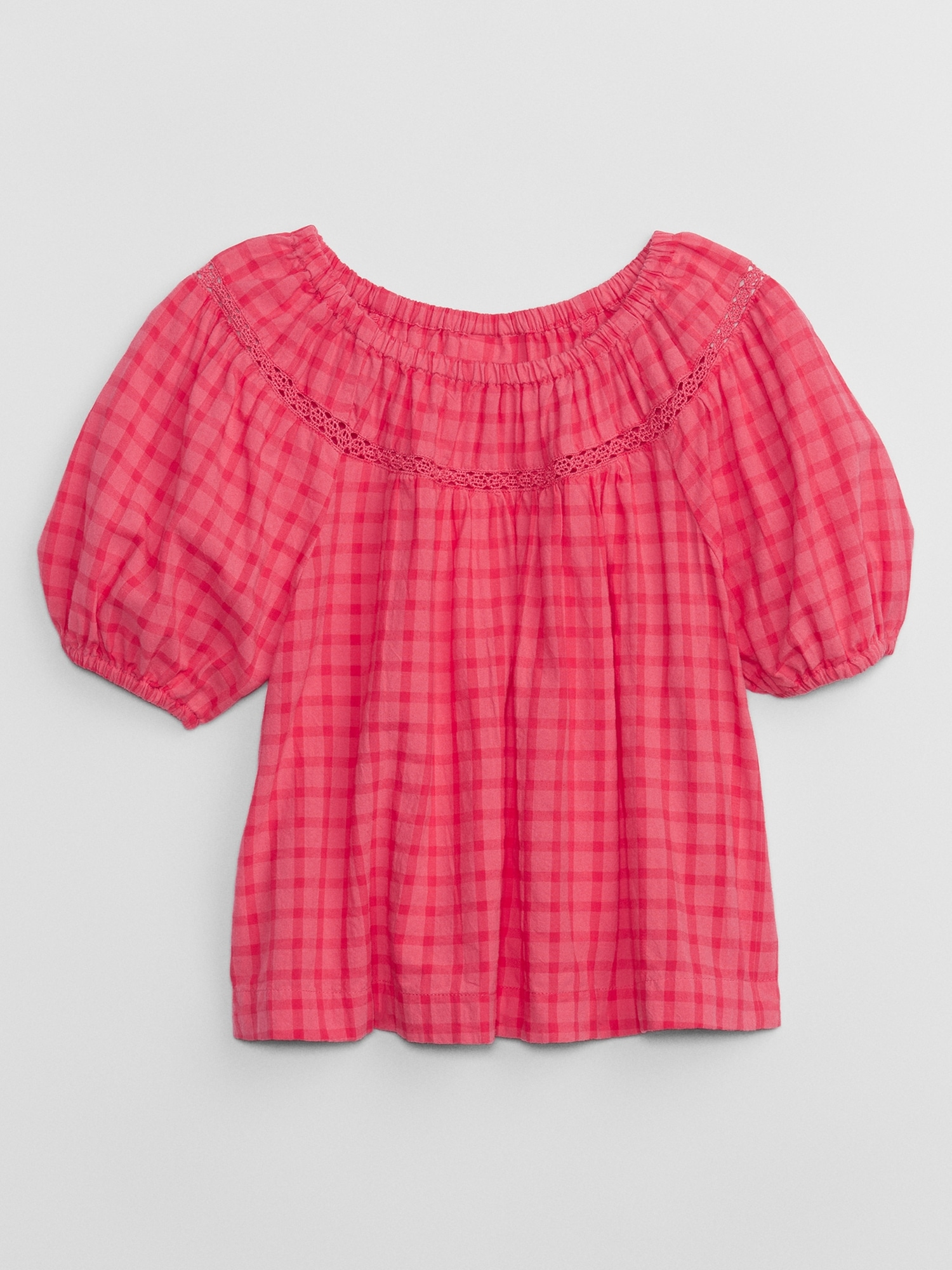 Kids Seersucker Puff Sleeve Top