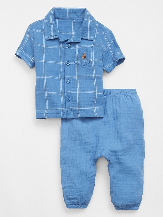 Image number 1 showing, Baby Gauze Vacay Two-Piece Outfit Set