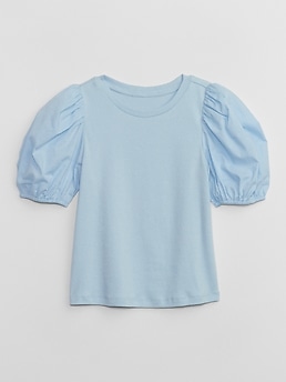 トップス CLANE BALLOON SHEER PUFF TOPS BLUE CLANE - バルーンシアーパフトップス - BALLOON SHEER PUFF TOPS