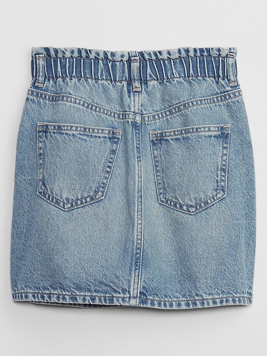 View large product image 2 of 2. Kids Paperbag Denim Skirt with Washwell