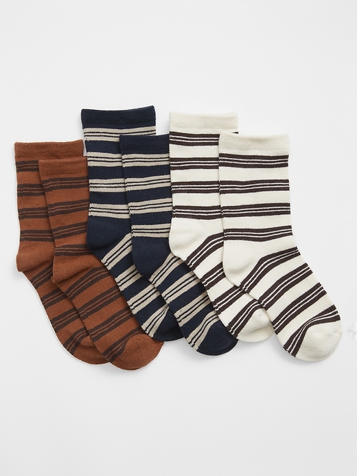 View large product image 1 of 1. Kids Stripe Crew Socks (3-Pack)