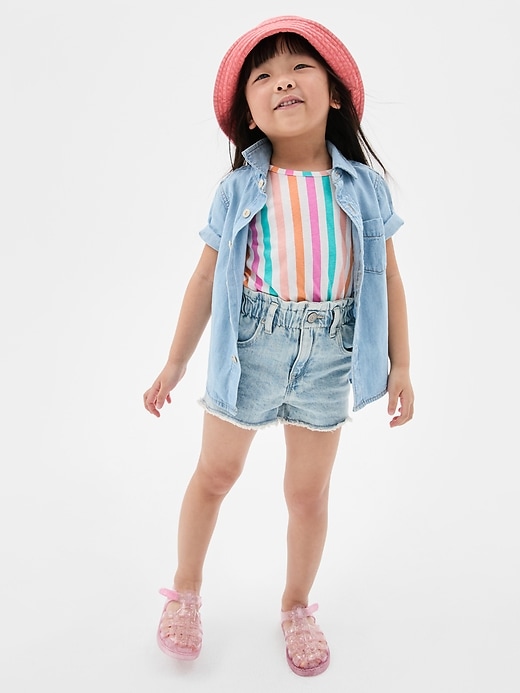 View large product image 2 of 3. babyGap Paperbag Mom Jean Shorts with Washwell