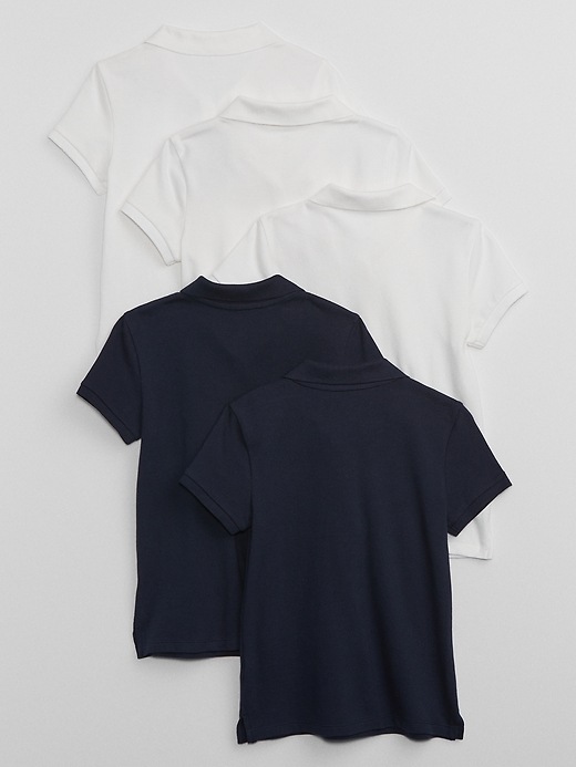 View large product image 2 of 2. Kids Uniform Stretch Pique Polo Shirt (5-Pack)