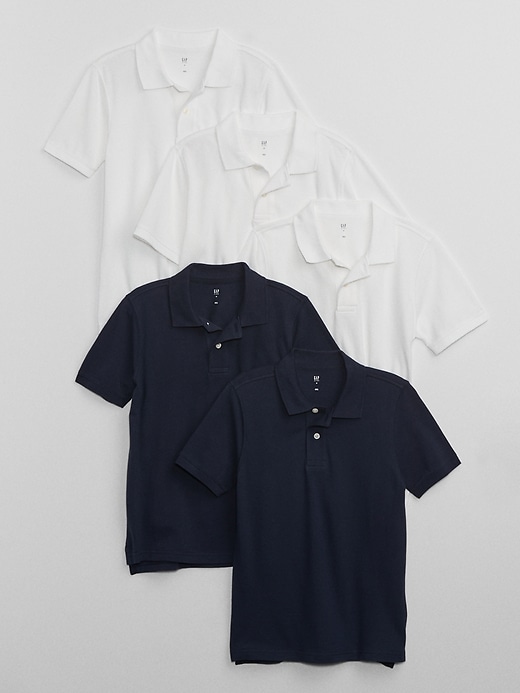View large product image 1 of 2. Kids Uniform Pique Polo Shirt (5-Pack)