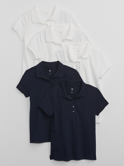 View large product image 1 of 2. Kids Uniform Stretch Pique Polo Shirt (5-Pack)