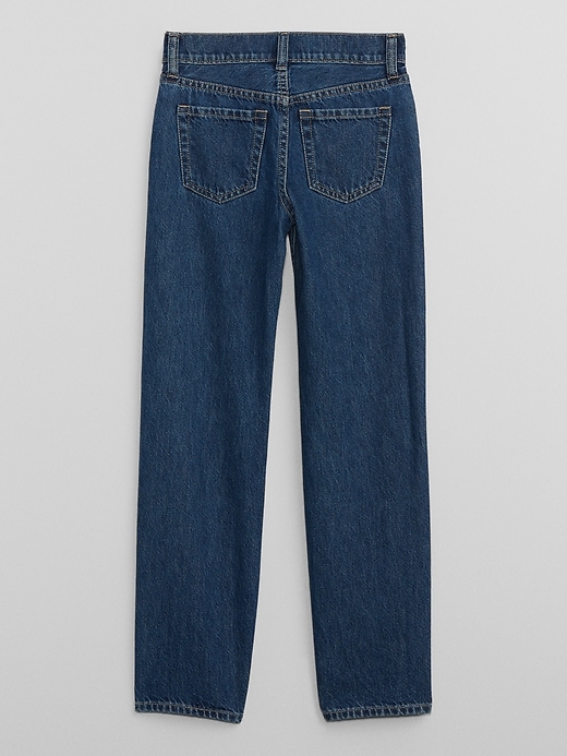 View large product image 2 of 3. Kids Mid Rise Straight Rhinestone Jeans with Washwell