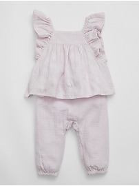View large product image 3 of 3. Baby Gauze Flutter Two-Piece Outfit Set