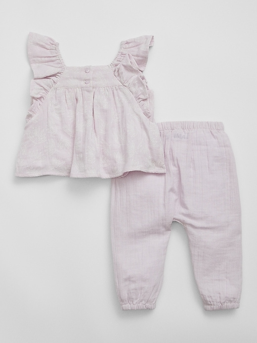 View large product image 2 of 3. Baby Gauze Flutter Two-Piece Outfit Set