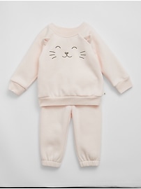 View large product image 3 of 3. Baby Kitty-Cat Two-Piece Outfit Set
