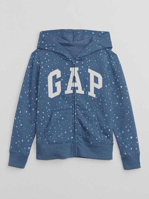 View large product image 1 of 2. Kids Gap Logo Print Zip Hoodie