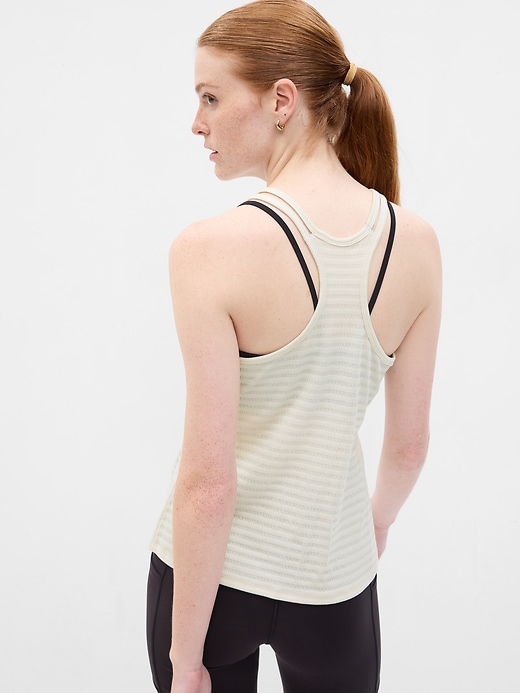 Image number 4 showing, GapFit CoolDry Fitted Smocked Tank Top