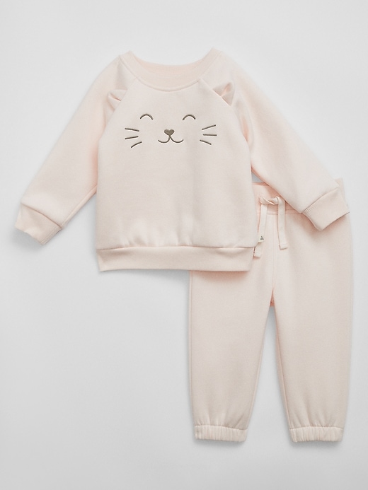 Image number 1 showing, Baby Kitty-Cat Two-Piece Outfit Set