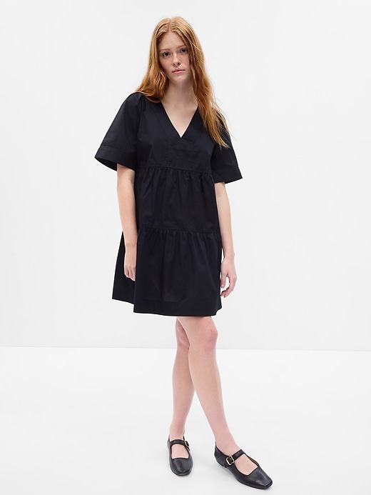 Image number 1 showing, Tiered V-Neck Mini Dress