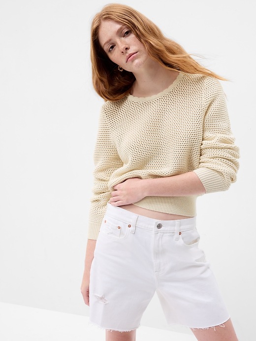 View large product image 1 of 2. Crochet Crewneck Sweater