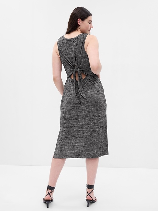 Image number 5 showing, Softspun Fitted Tie-Back Midi Dress