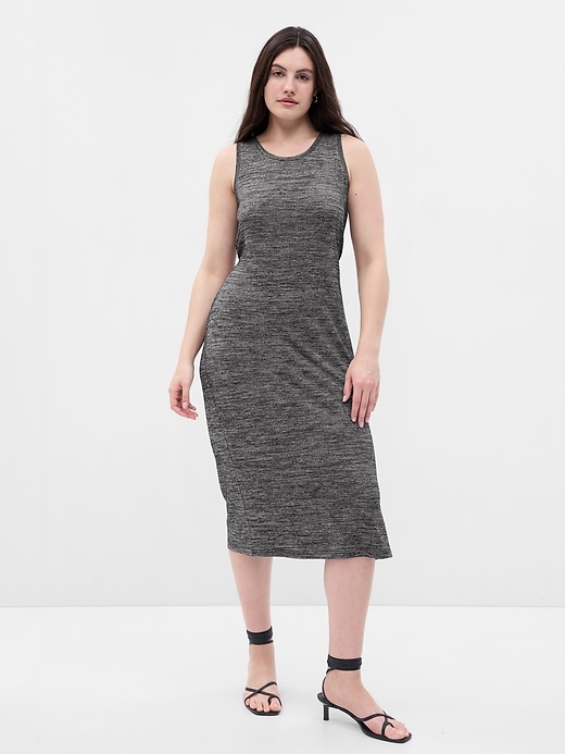 Image number 3 showing, Softspun Fitted Tie-Back Midi Dress