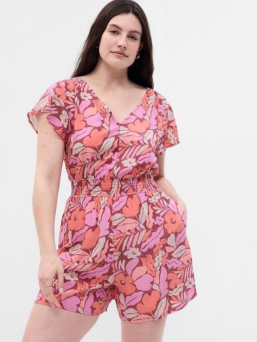 Image number 3 showing, Flutter Sleeve V-Neck Romper
