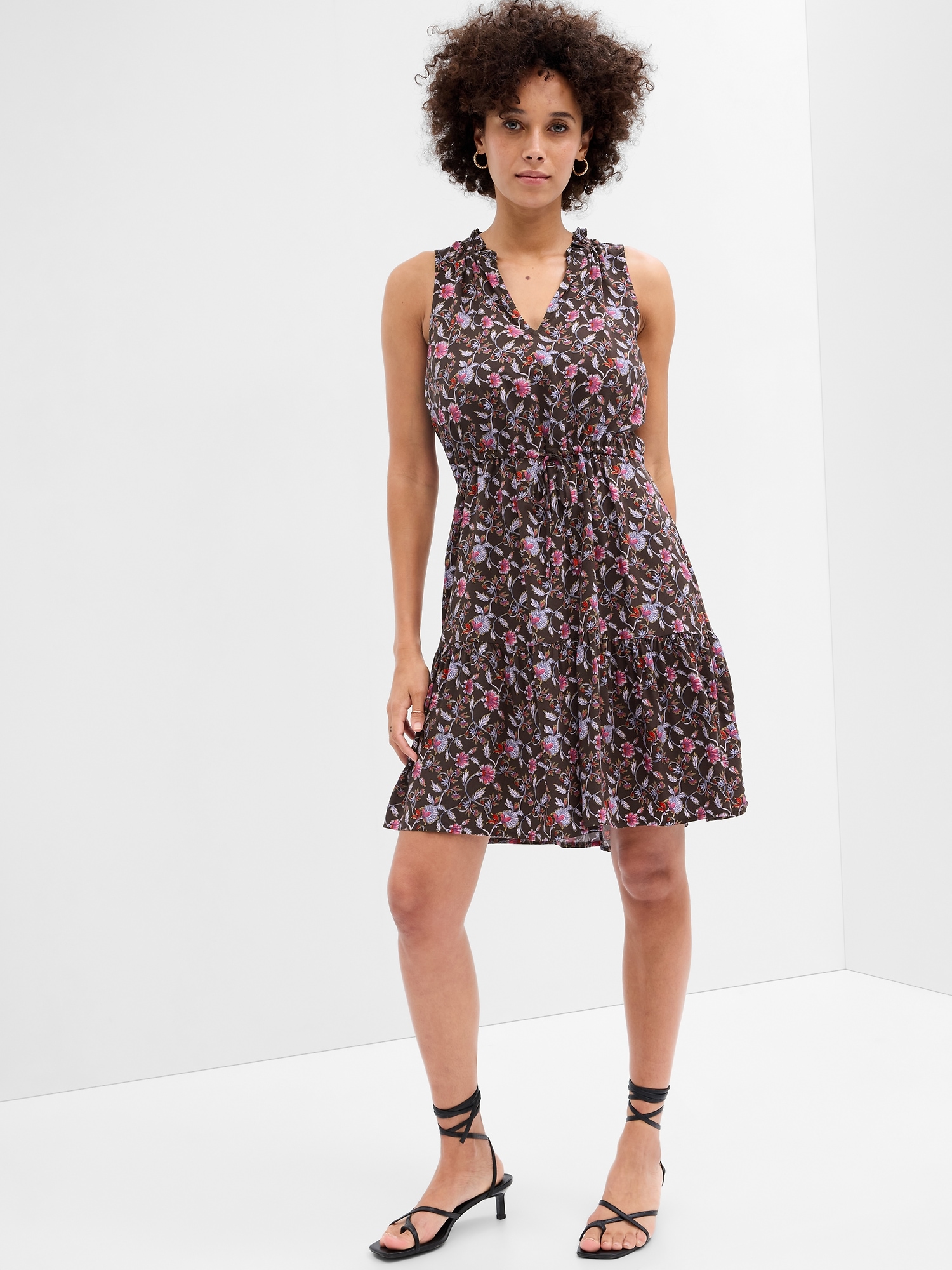 Sleeveless Splitneck Mini Dress