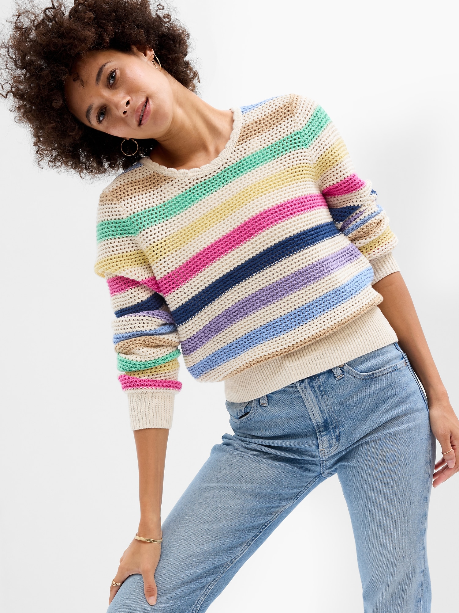 Crochet Crewneck Sweater