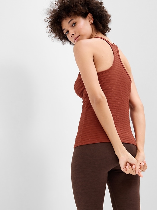 Image number 3 showing, GapFit CoolDry Fitted Smocked Tank Top