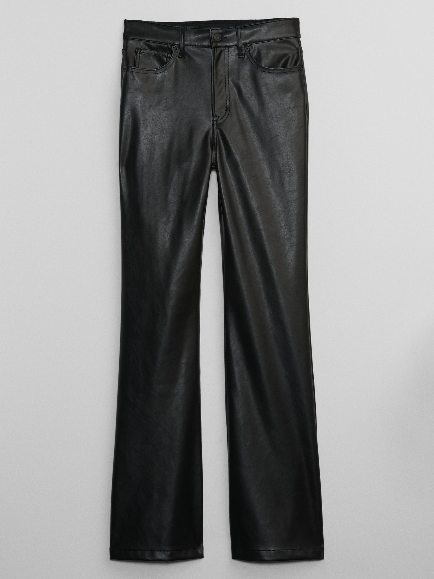 High Rise '70s Flare Vegan-Leather Pants