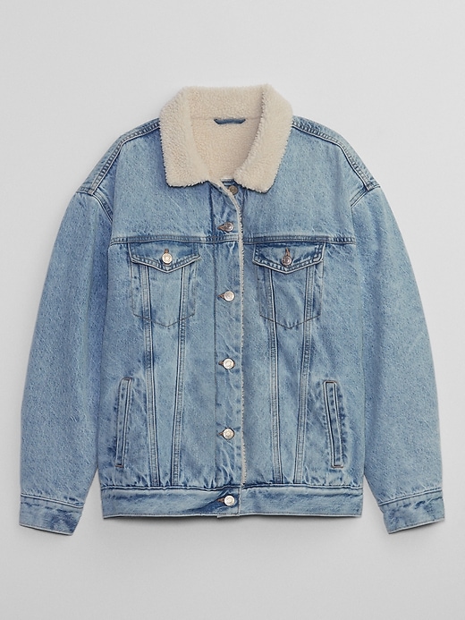 Image number 3 showing, Oversized Sherpa Icon Denim Jacket