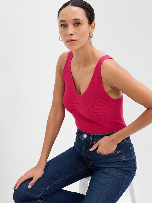 Ribbed VNeck Tank Top Gap Factory