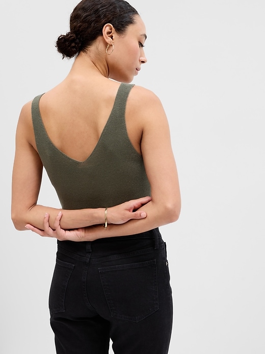 Image number 2 showing, Ribbed V-Neck Tank Top
