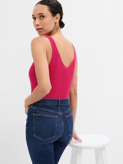 Image number 4 showing, Ribbed V-Neck Tank Top