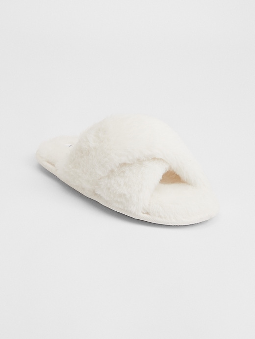 Faux-Fur Criss-Cross Slides | Gap Factory