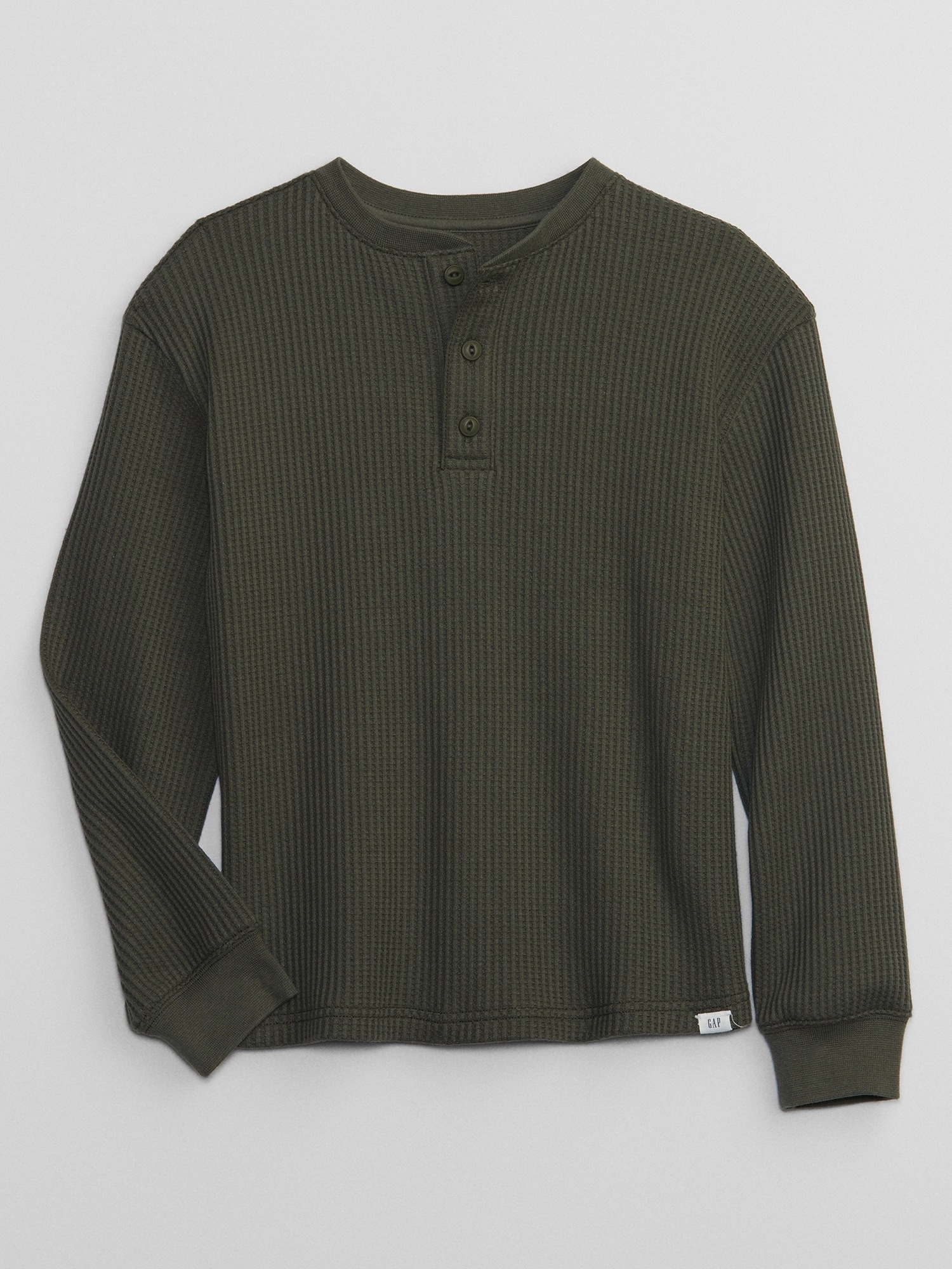 Kids Waffle-Knit Henley T-Shirt