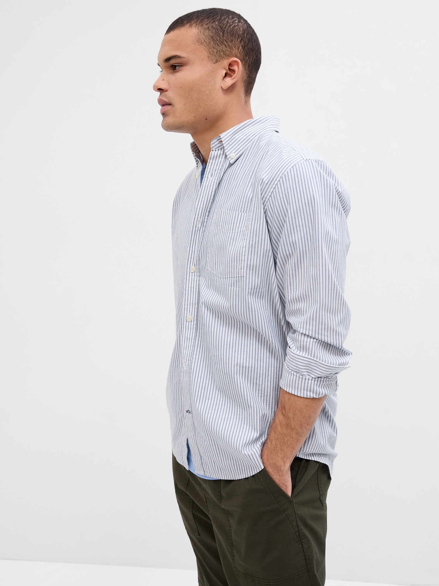 Stretch Poplin Shirt in Standard Fit